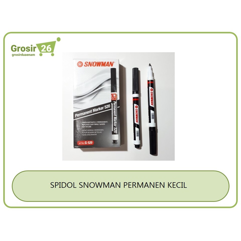 

(1 box) spidol permanen kecil bisa untuk kaca dan besi snowman 520 hitam