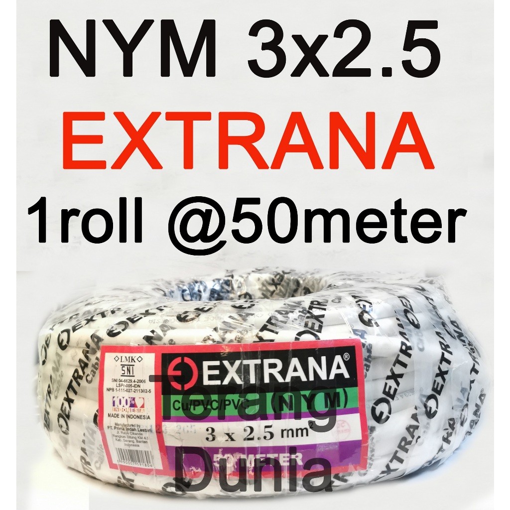 Kabel Extrana 3x2.5 Kabel Tunggal Extrana 3x2.5 Kabel Extrana NYM 3x2.5 Kabel NYM 3x2.5 Extrana