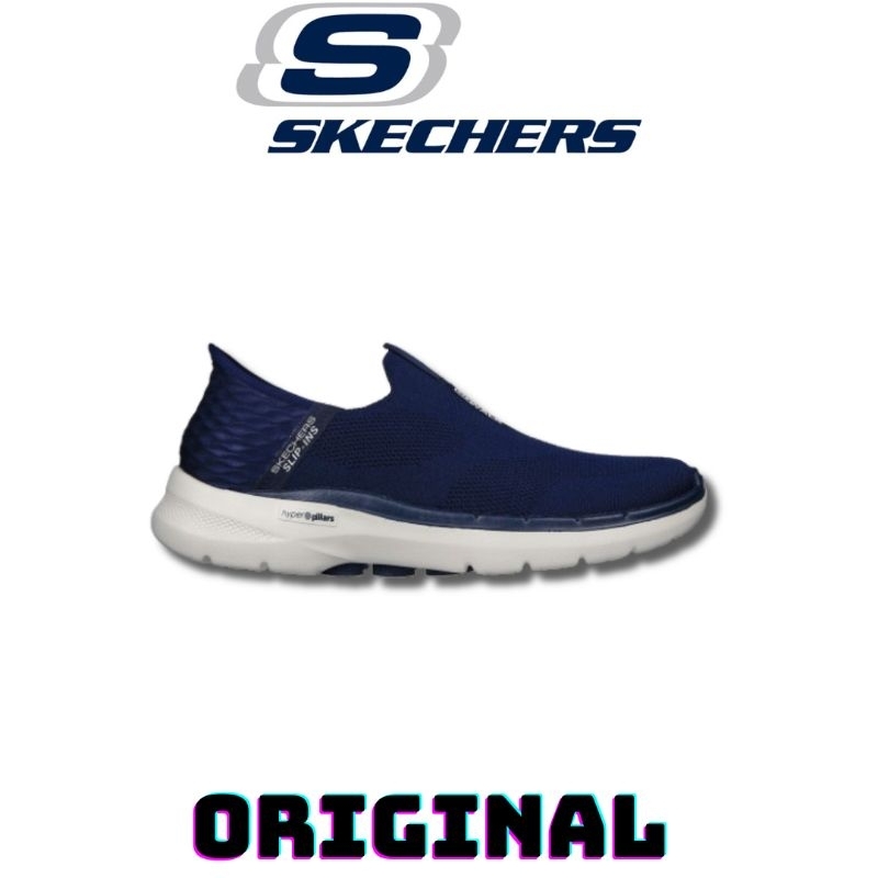 Sepatu Skechers Slip On Go Walk 6 Navy Men's ( 216278/NVY ) Original