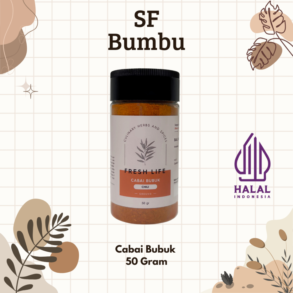 

Fresh Life Cabai Bubuk 50 Gram, Chili Powder 50 gram, Chili Ground