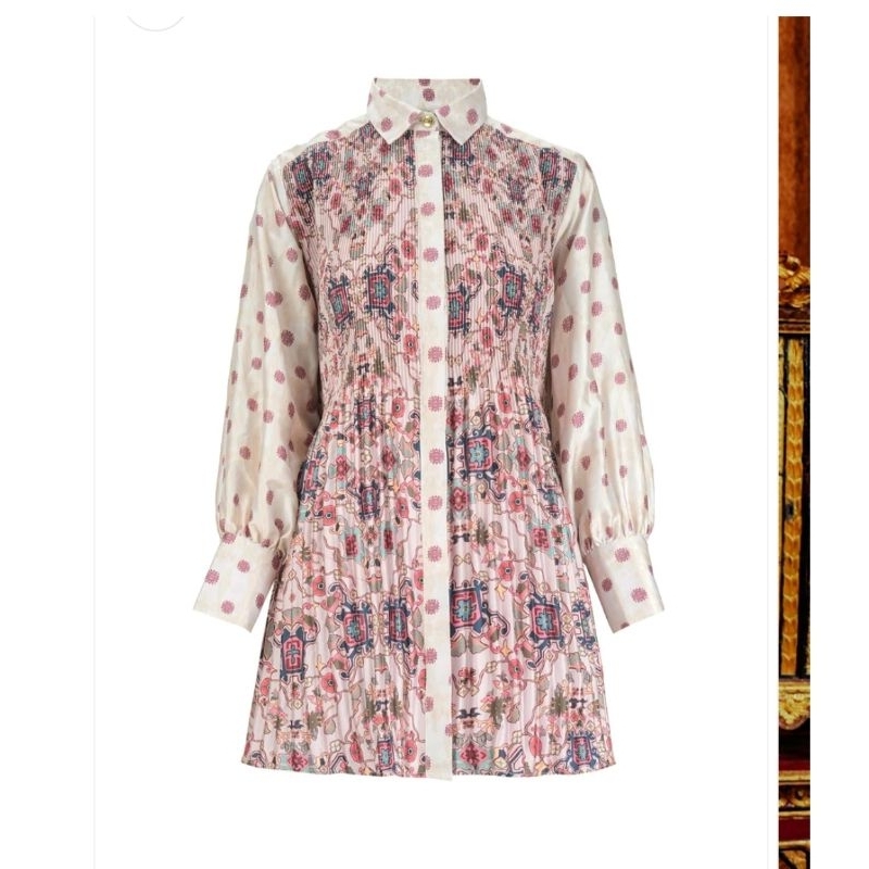 Benang Pelangi Swarnadwipa Pleated Shirt - Rosewater/Benang Jarum x Dian Pelangi Kemeja Wanita Premi