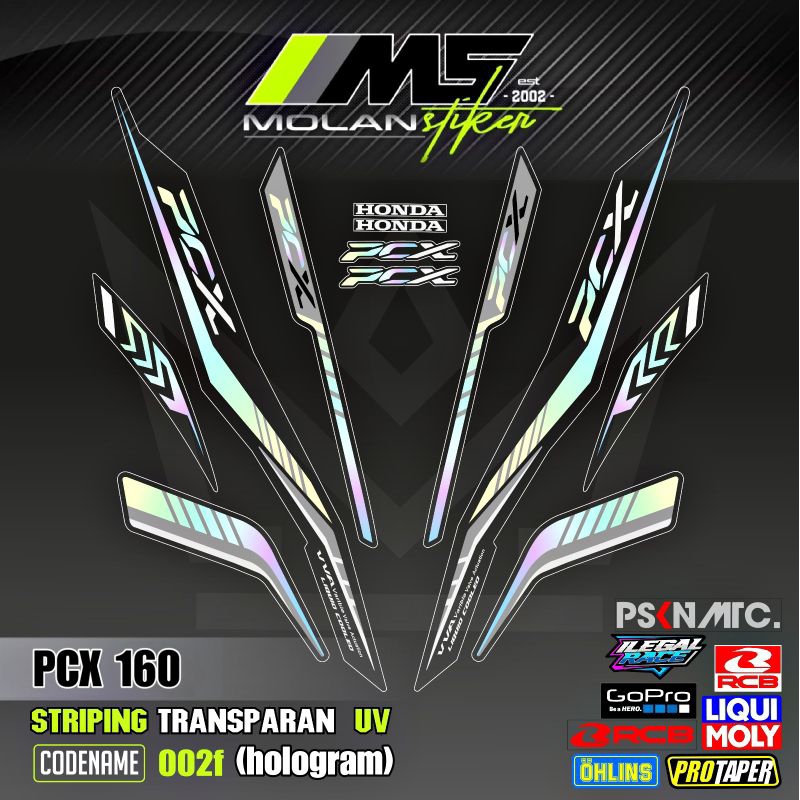Decal Sticker Striping Variasi Transparan Uv PCX 160 All New Honda PCX 160 2025 PCX 160 2022-2025 PC