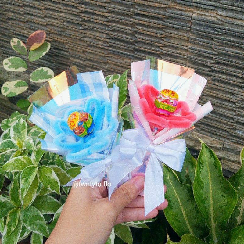 Mini buket permen premium | Buket permen chupa chups | Buket kawat bulu | Buket Mini | Gift lucu