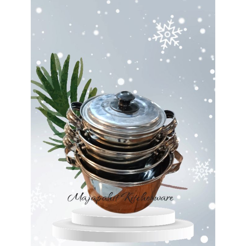 Panci Tutup Set / Panci Kuping / Panci Masak Air / Panci Aluminium / peralatan Dapur / Panci Sayur /