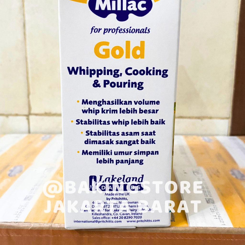 

GFD [KARTON] Millac Gold Whipping Cream (1 Liter) Milac 1L
