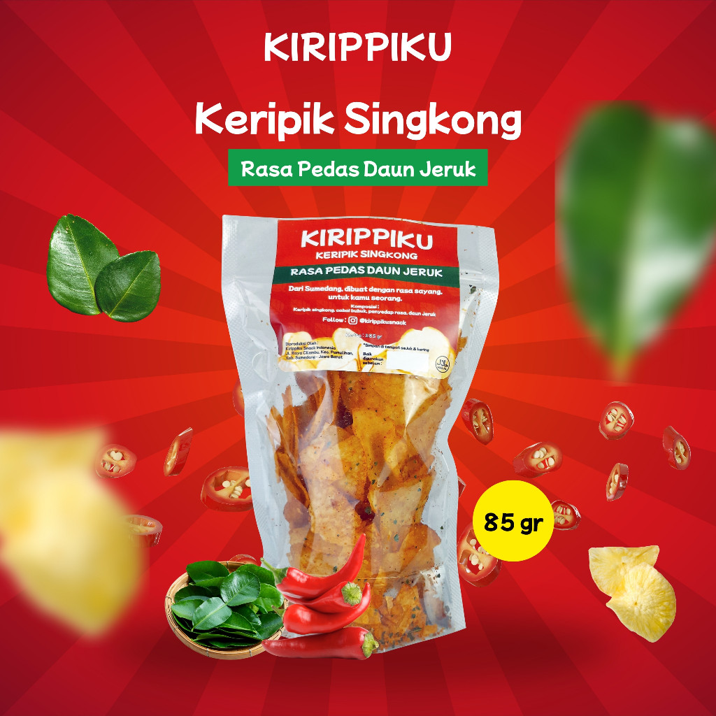 

Keripik Singkong Kirippiku Rasa Pedas Daun Jeruk 85 gr
