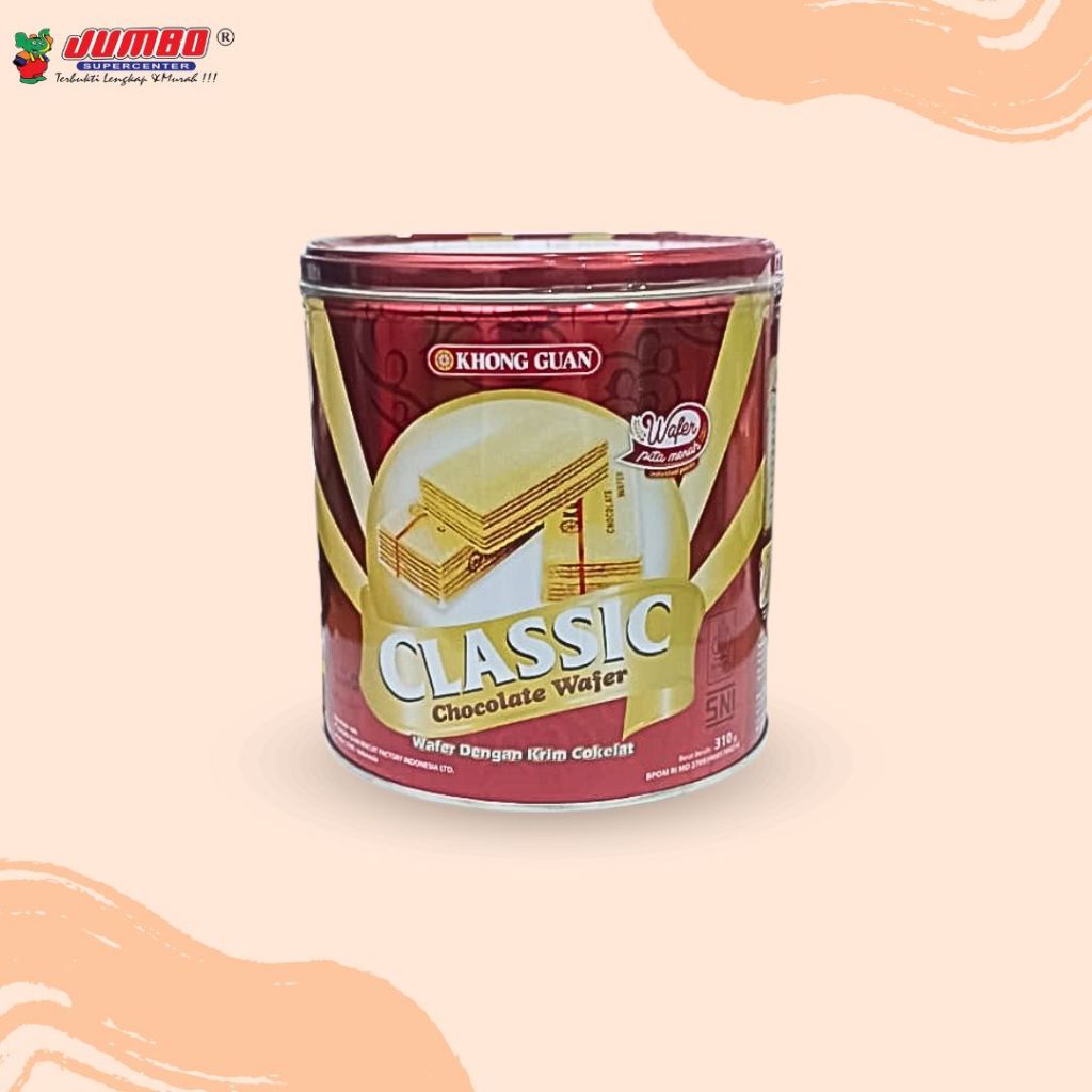 

Khong Guan Classic Chocolate Wafer Kaleng 310g - Hampers / Snack