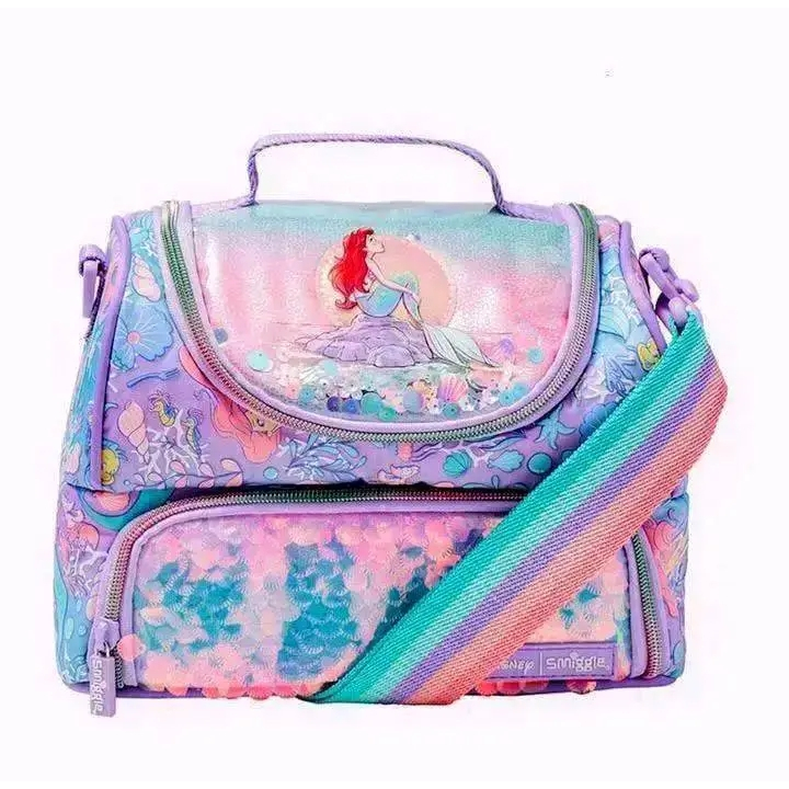 Smiggle Lunch Bag Cute With Strap Mermaid & Disney