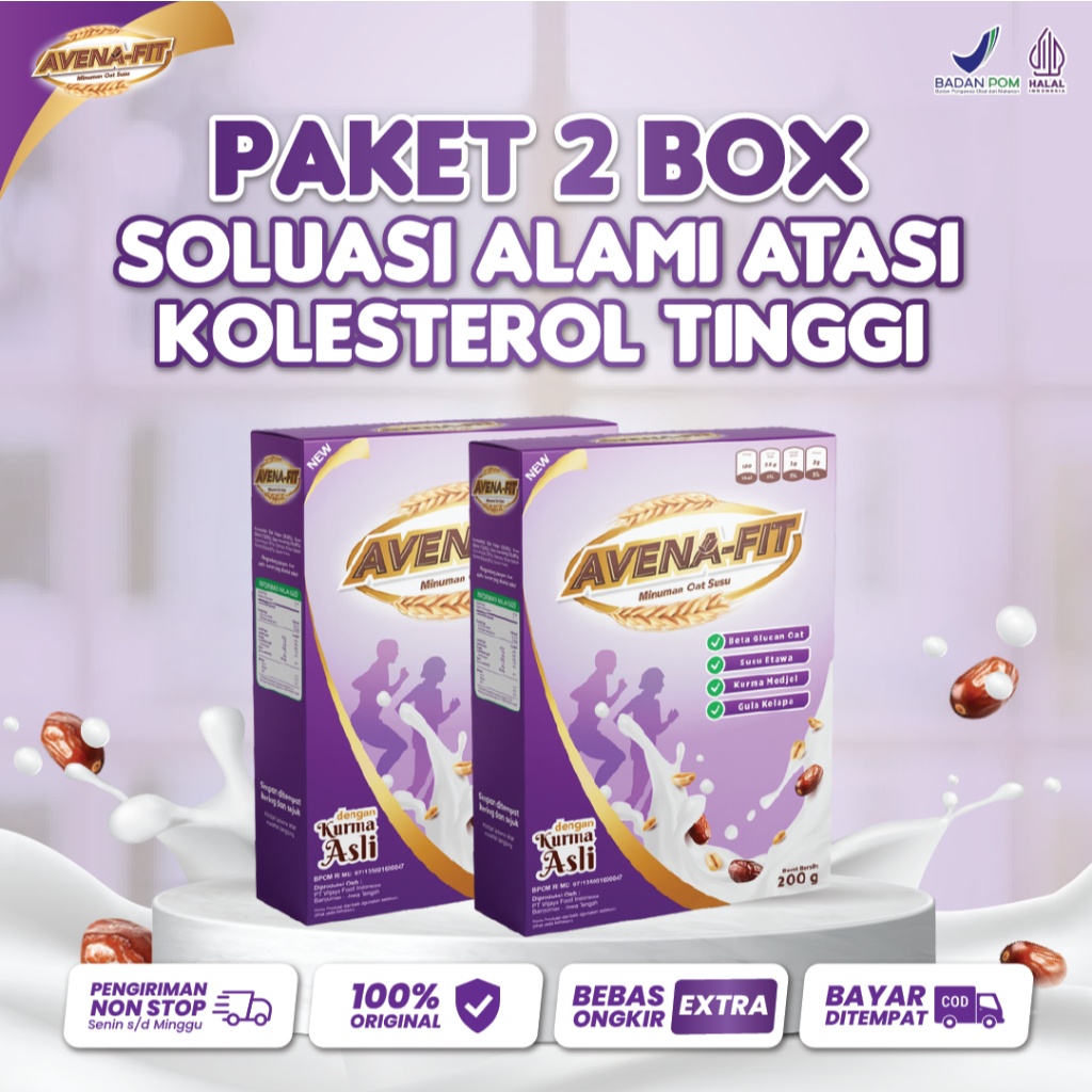 

Paket 2 Box Avenafit - Menu Sarapan Sehat Menjaga Kesehatan Jantung, Menurunkan Kolesterol, dan Mencegah Stroke Secara Alami