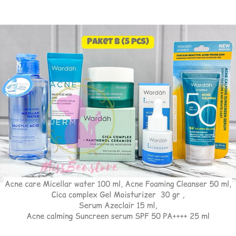 WARDAH ACNE SOLVER SET|Paket Skincare for ACNE skin|Solusi masalah kulit berjerawat