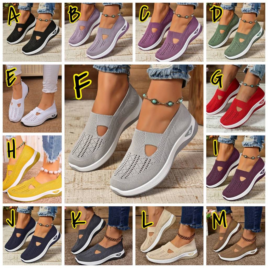 Sepatu Wanita Slip on Rajut Sneakers