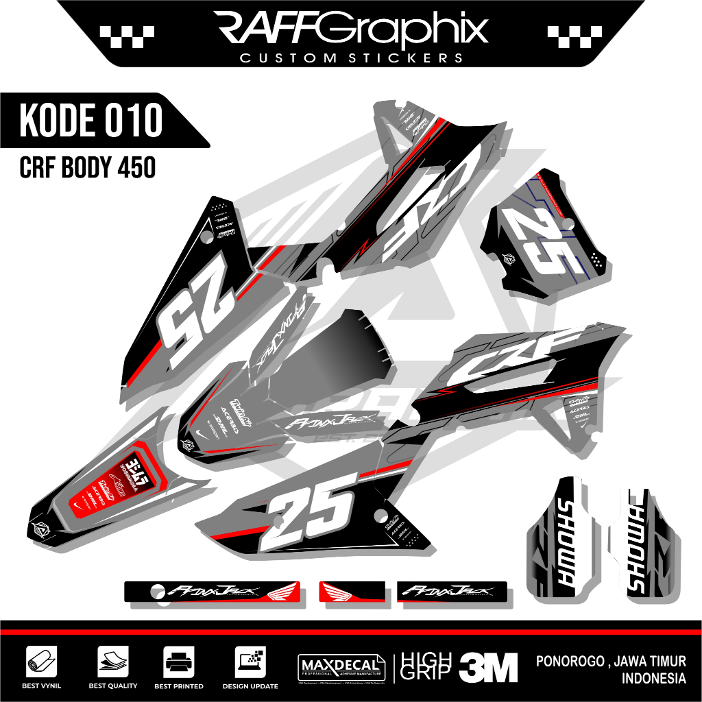 KODE010/CRF 450/DECAL CRF 450/STICKER CRF TERBARU/Decal crf 450