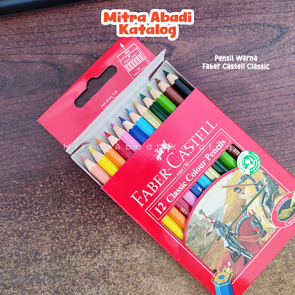 

PENSIL WARNA PENDEK FABER CASTELL KLASIK / faber castel classic pencil warna kayu 12 warna color colour untuk anak pewarna kelir set alat tulis lomba mewarnai menggambar atk murah / mitra abadi katalog jogja