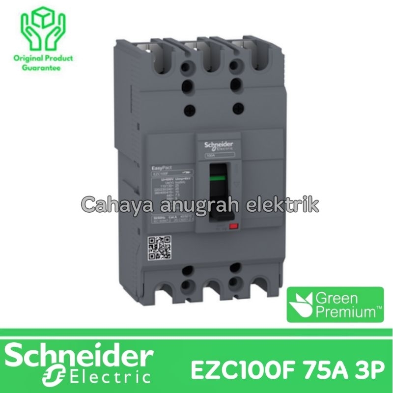 MCCB EZC100F SCHNEIDER 75A 3P MCCB/NFB 75 AMPERE 3POLE ORIGINAL