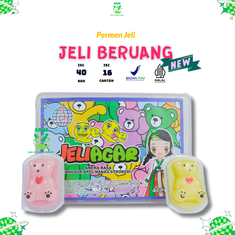 

[AKHI.ID] PERMEN JELI BERUANG ISI 40 PCS / JELLY AGAR