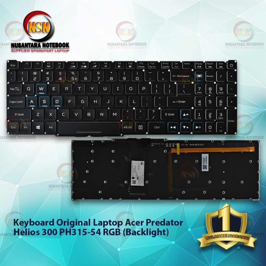 Keyboard Original Laptop Acer For Predator Helios 300 RGB (Backlight)