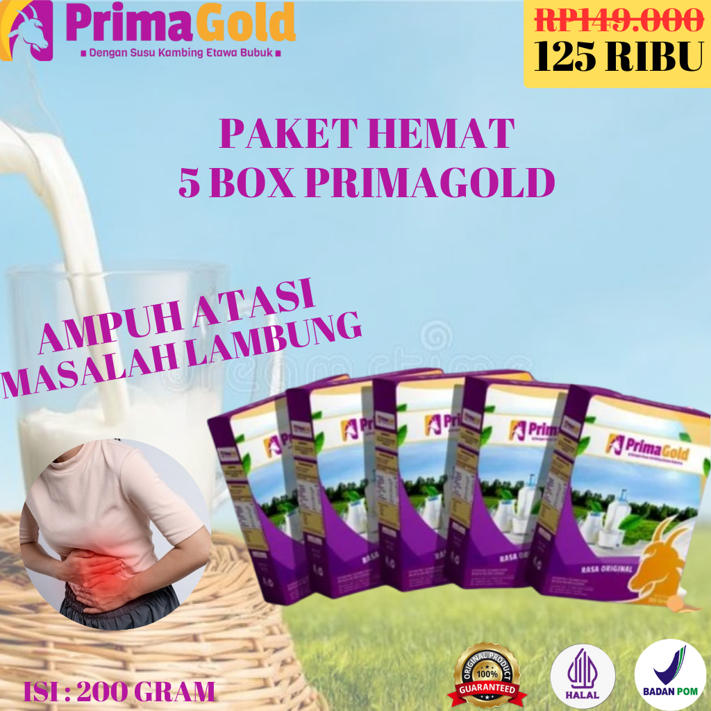 

5 BOX Susu Kambing Etawa Primagold Atasi Masalah Pencernaan Asam Lambung Naik Secara Alami