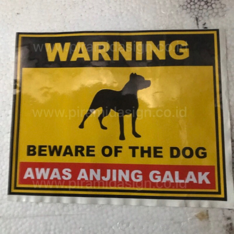 sign awas anjing galak tanda nama beware of the dog