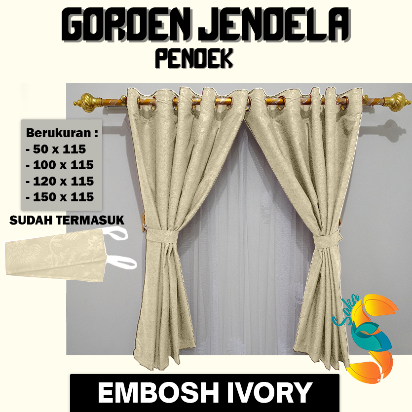 Piyugardening Gorden Kamar Pendek Tinggi 150Cm Horden Ruang Tamu Gorden Jendela Pendek Gorden Kecil
