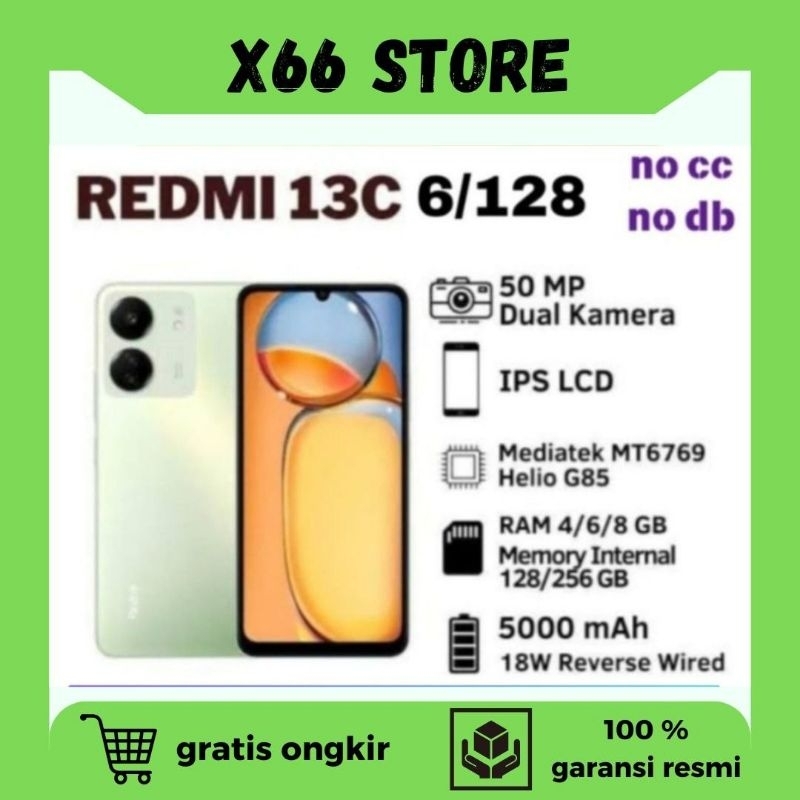 REDMI 13C 6/128 RAM 6gb internal 128gb Garansi resmi