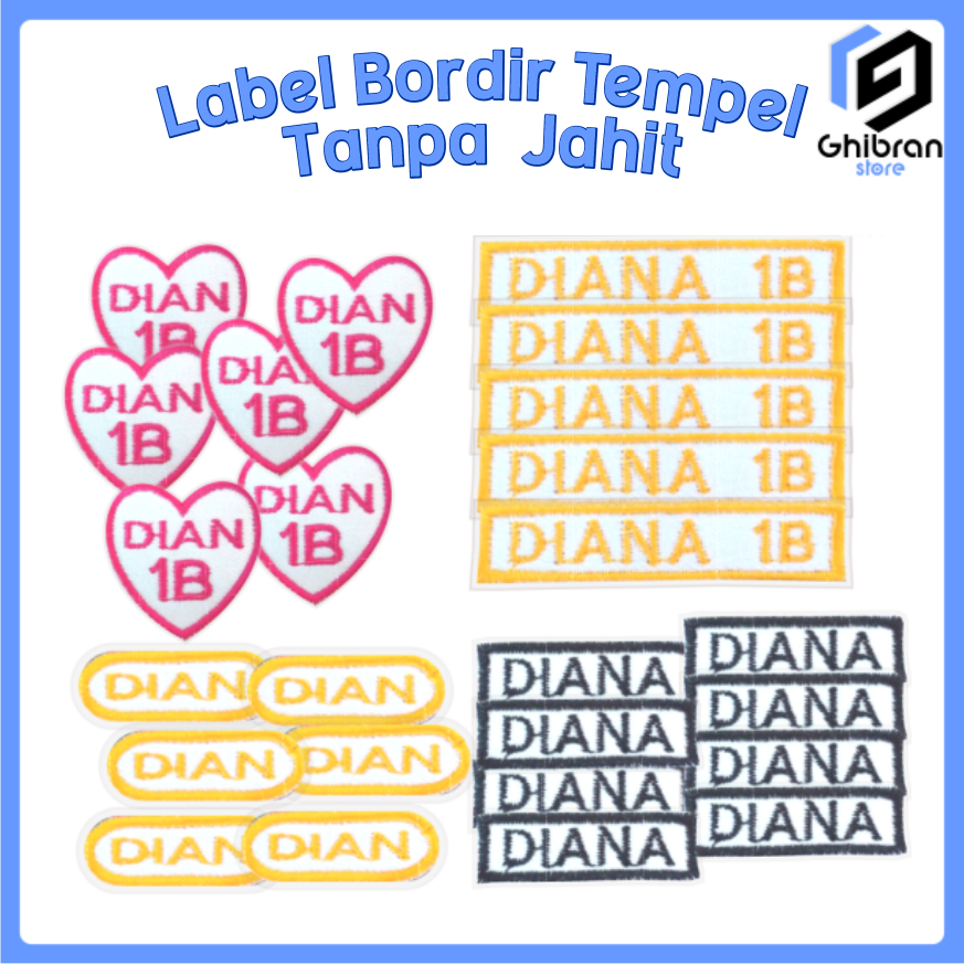 Patch Bordir Iron Custom Nama - Label Nama - Label Baju - Bordir Nama Custom