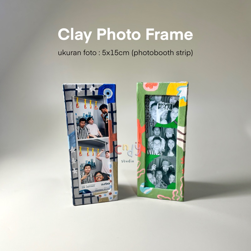 Clay Photo Frame | ukuran foto: 5x15cm (photobooth strip)