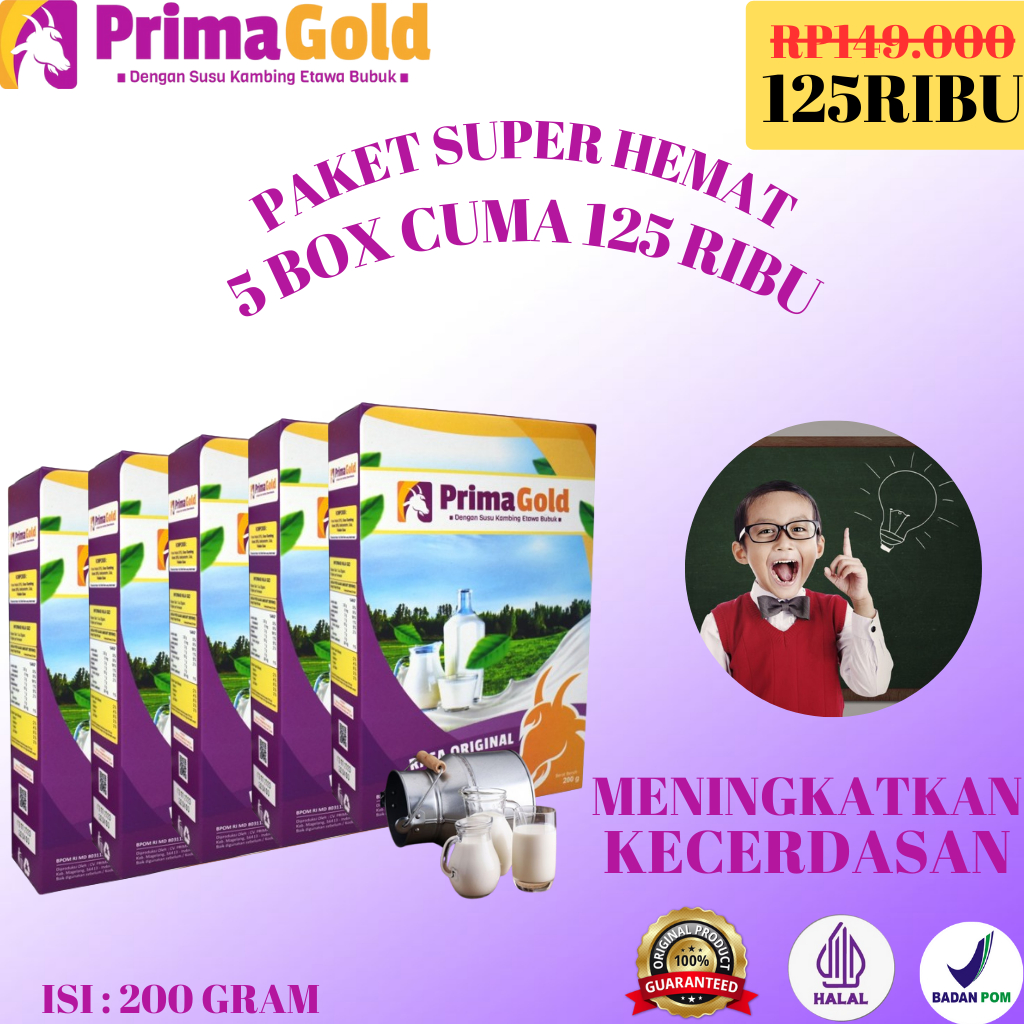 

PROMO 5 Box Susu Kambing Etawa Primagold Meningkatkan Kecerdasan Pertumbuhan Motorik Anak