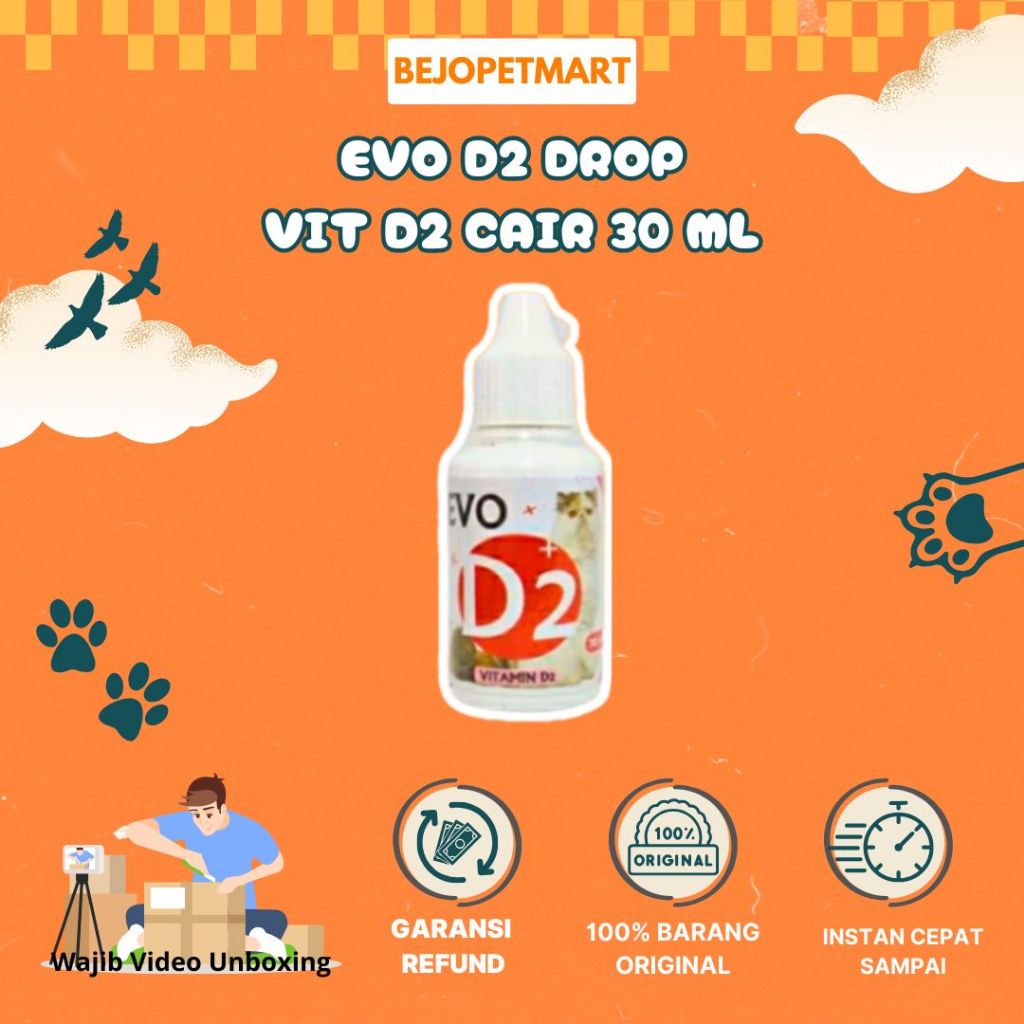 EVO D2 DROP - Obat Kucing Vitamin D2 Anti Flu Calici Panleu Diare - Evo D2 Drop - Obat Kucing Vit D2
