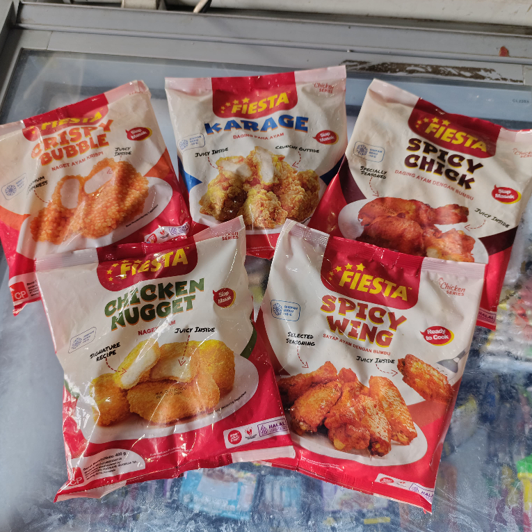 

Fiesta Crispy bubble. Fiesta Chicken Nugget, Fiesta Karage, Fiesta Spicy Wing, Fiesta Spicy Chick