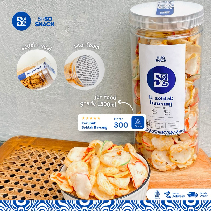 

SO SNACK Kerupuk Seblak Bawang - Cemilan Toples - Makanan Ringan - Cemilan Kekinian