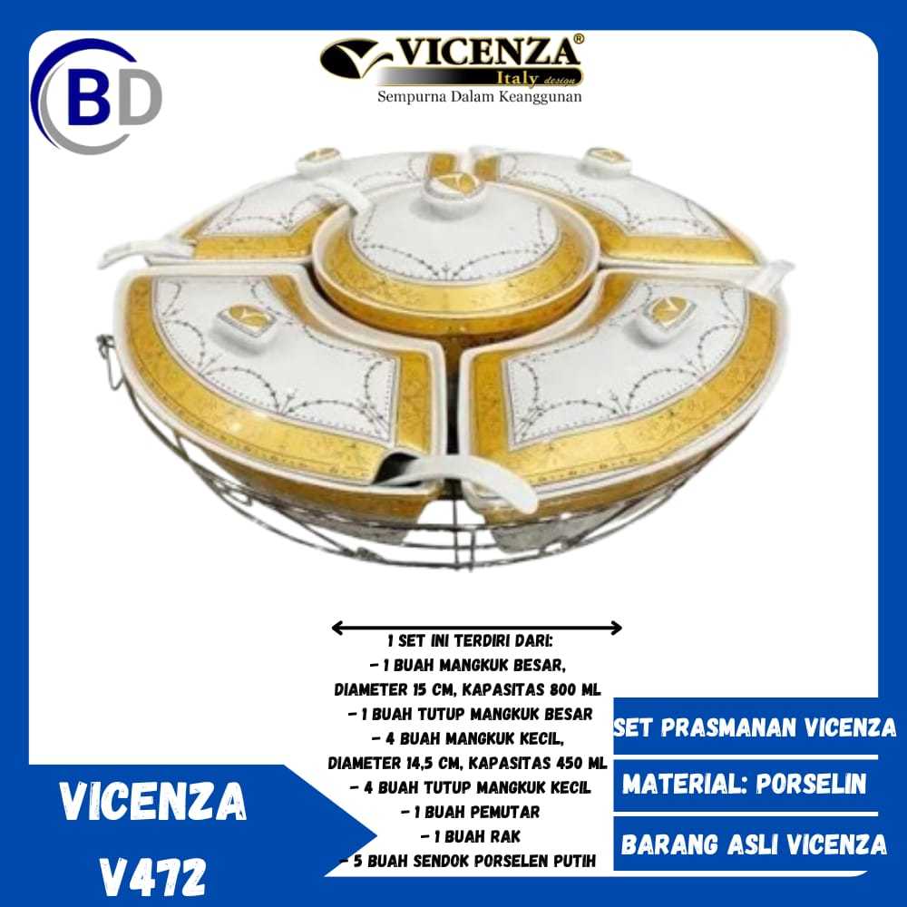Prasmanan Vicenza Kecil V472 Prasmanan Set Vicenza Dengan Roda Pemutar