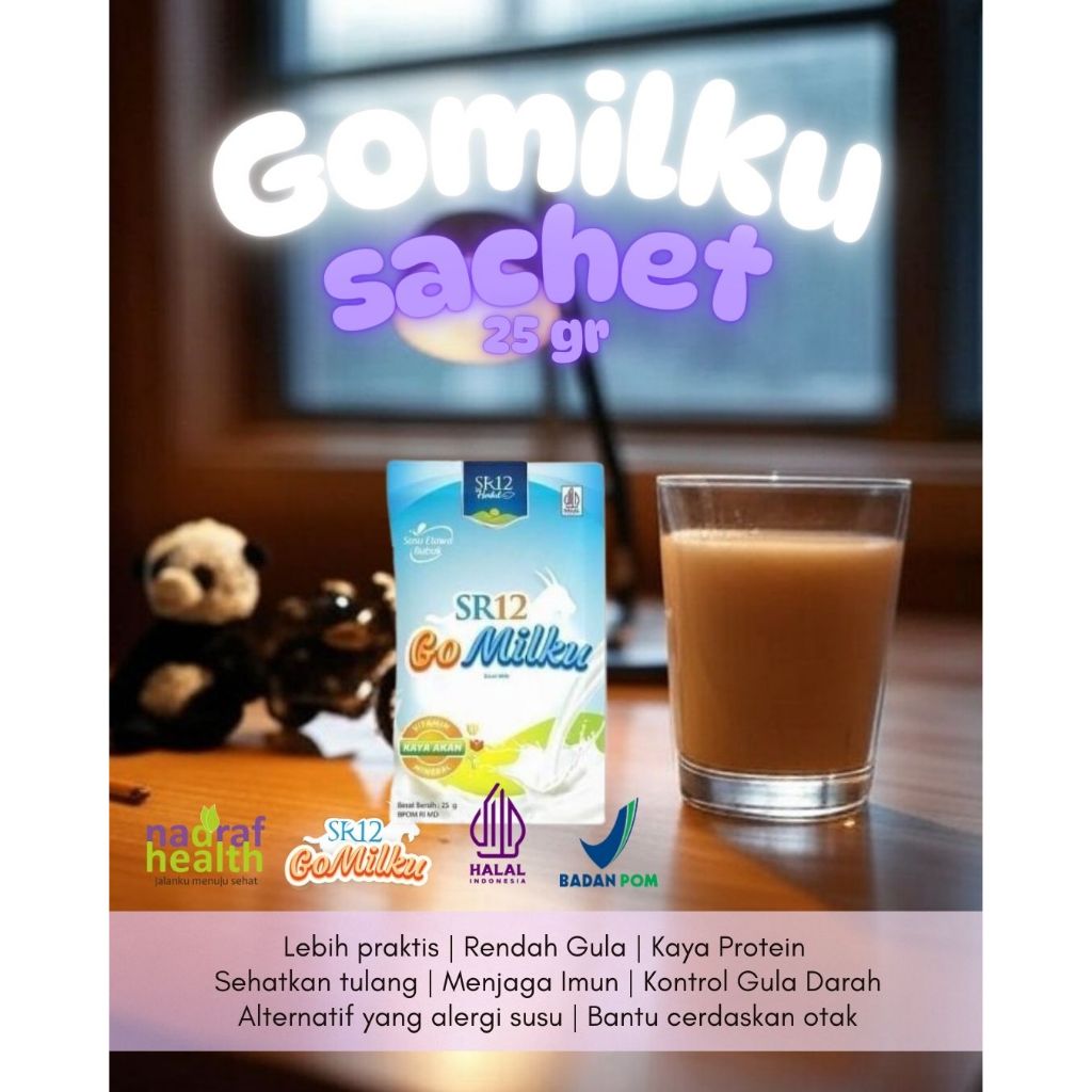 

Gomilku SR12 Sachet 25gr | Susu Kambing Etawa | Susu untuk yang alergi | Untuk Anak dan Lansia