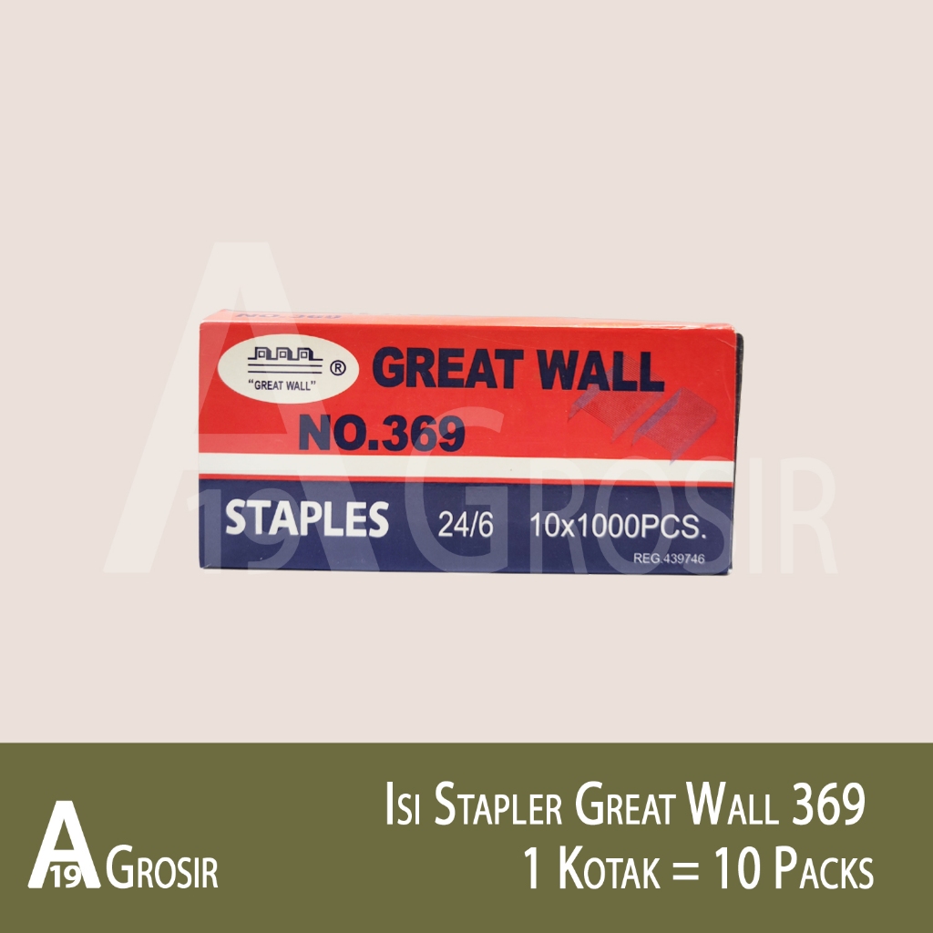 

(1KOTAK=10PACKS) Isi Stapler Great Wall 369