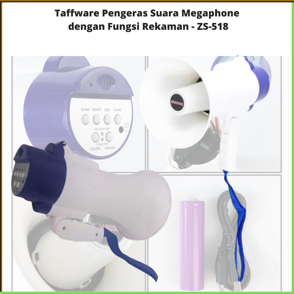 TOA Pengeras Suara Demo Megaphone Baterai Rechargeable With Fungsi Rekaman Speaker Spiker Speker Cor