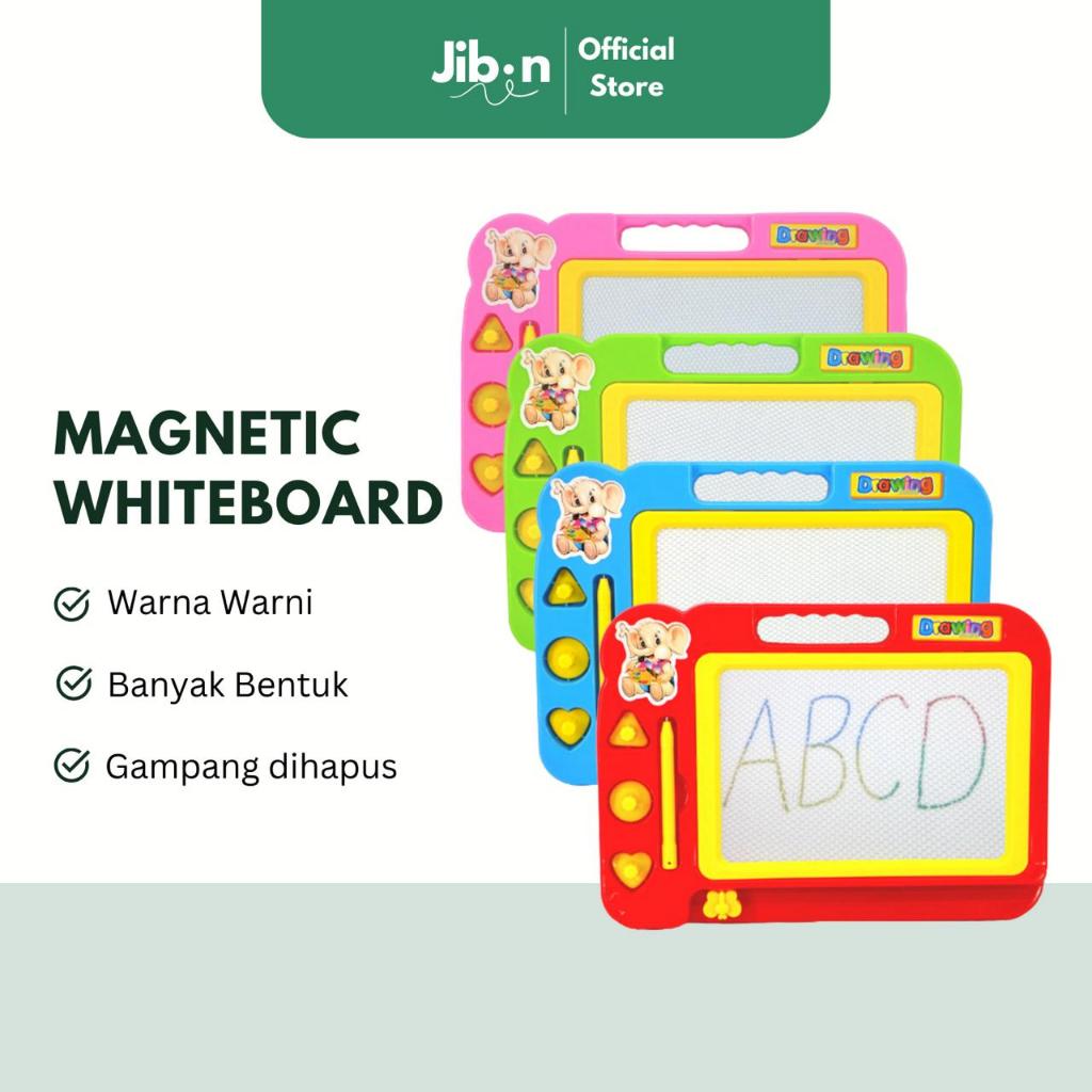 Papan Tulis Magnet Anak Edukasi Belajar Menulis Huruf dan Angka, Bisa Dihapus, Dilengkapi Stempel
