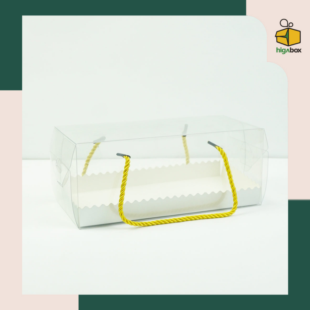 

Box Mika Tali Ukuran 28 X 11 X 10 cm / Kotak Kue Mika / Spiku / Box Mika Roll cake / Box Mika Tali Transparan Dos Roll Cake Bolu Gulung Tart Pudding Kue Brownies I HDI04