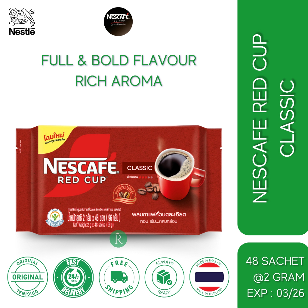 

Nescafe Red Cup - Rich Aroma - Merah - Pack Isi 48 Sachet Thailand