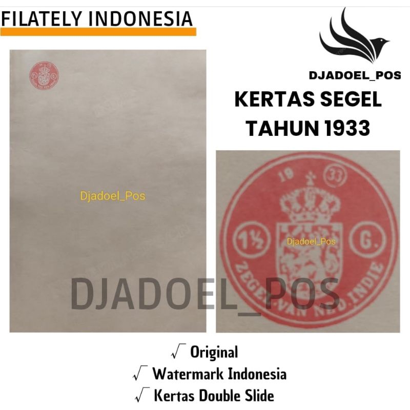 

KERTAS SEGEL TAHUN 1933 DOUBLE ASLI (ZEGEL VAN NED INDIE)