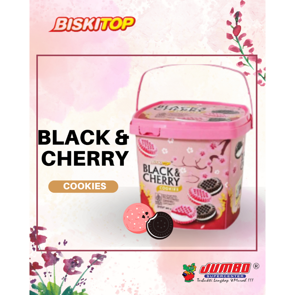 

BISKITOP Black & Cherry Cookie 360 gram/ Toples Ember Kotak/ Kue Lebaran
