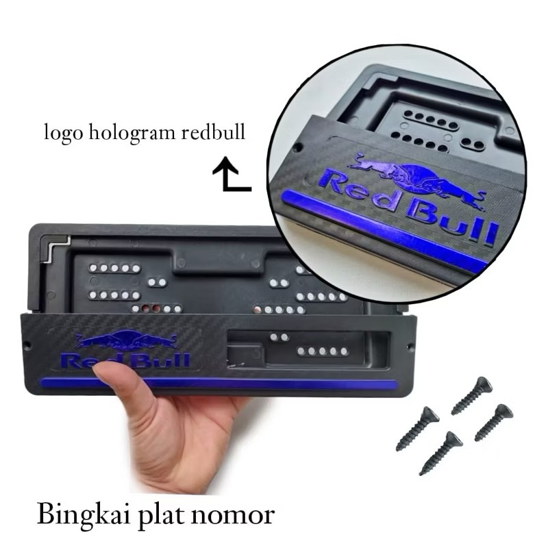 Plat Nomor Motor List Nyala Redbull Bingkai Plat Nomor Motor Redbull List Nyala Biru