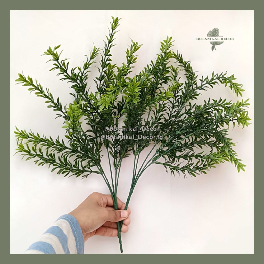 Artificial Rosemary Daun Plastik Hiasan Tanaman Daun Artificial Ornamen Dekorasi Bunga Paslu