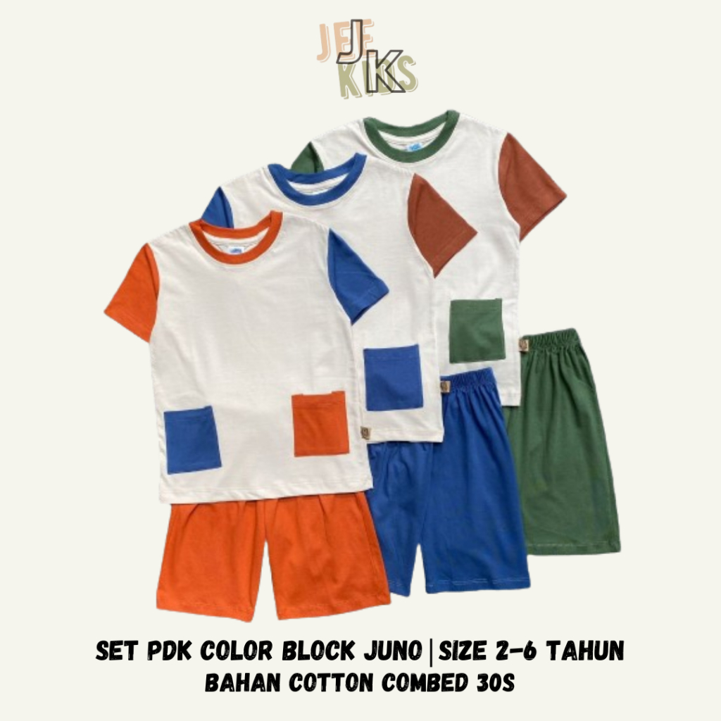 Baju Setelan Anak Laki Laki 2-6 Tahun| Set Stelan Anak Laki Laki Color Block| Setelan Kaos Polos Ana