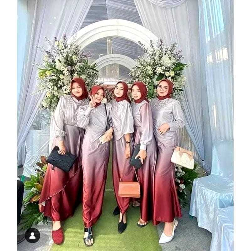 Bahan Satin Gradasi Warna | Satin Armany Premium Halus | Kain Meteran | Satin Gradasi Bridesmaid