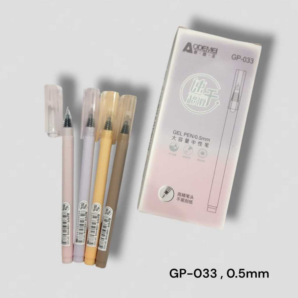 

Pen Pulpen Ballpoint Gel Full Tank AODEMEI GP-033 / GP-008 Neddle Tip Ujung Lancip 0.5 mm