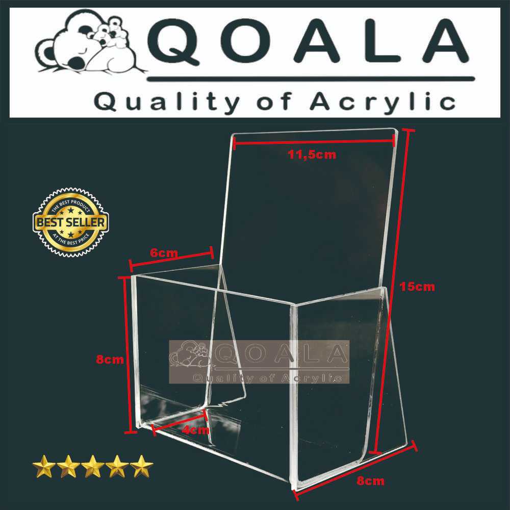 

TEMPAT BROSUR ACRYLIC 3mm BENING UKURAN 11,5x8x15