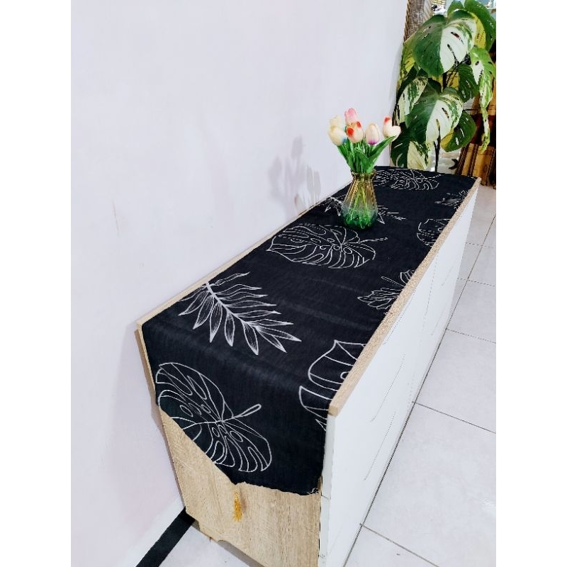 E.baystore - Taplak Meja Panjang Buffet 200x35cm Taplak Meja Makan Elegan