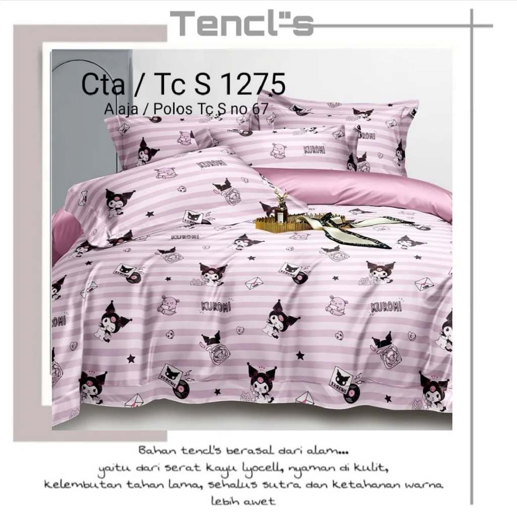 Sprei Sutra Sprei Tencl's Sutra Organik 60s Motif Anak