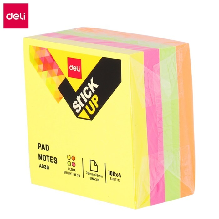 

TBMO DELI STICKY NOTES TUMPUK 4 WARNA ISI 400SHEETS 76X76 EA03003