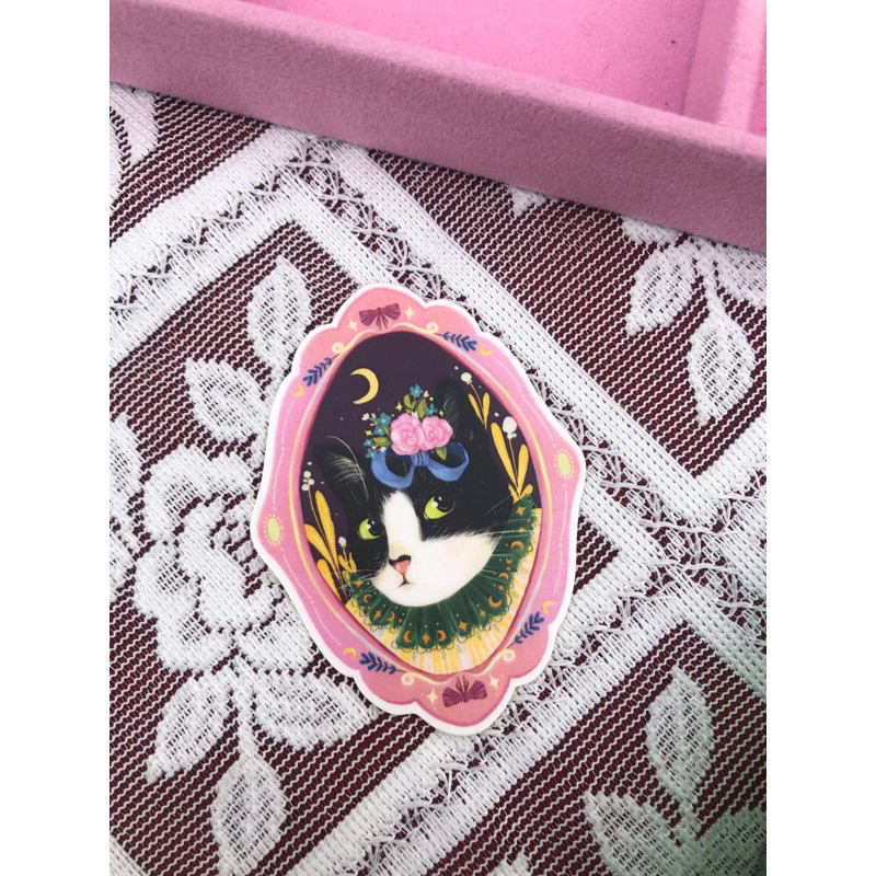 

Cute Cat Stiker in Pink