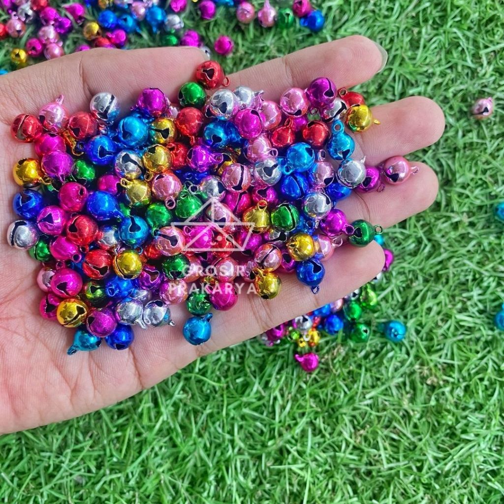 SATUAN Bandul Lonceng 8mm Warna Warni Ukuran Kecil Polos Hiasan Dekorasi Murah Ganci Charm Aksesoris